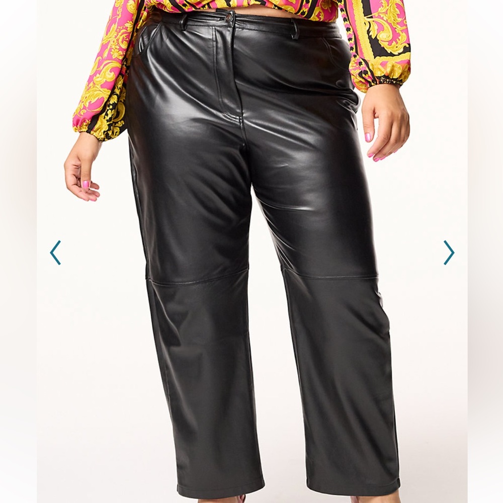 - Intempo pleather straight leg pants